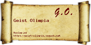 Geist Olimpia névjegykártya